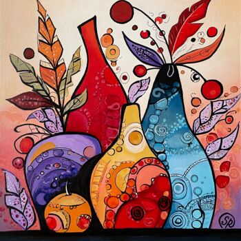 Painting titled "Still life with bri…" by Samiya Rani, Original Artwork, Acrylic Mounted on Wood Stretcher frame