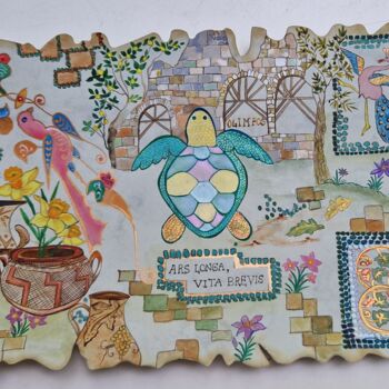 Painting titled "Ancient city Olimpo…" by Evgeniya Ersoy, Original Artwork, Watercolor