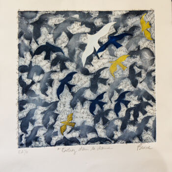 Printmaking titled "Entrez dans la Dans…" by Ghislaine Maïano-Buire, Original Artwork, Monotype