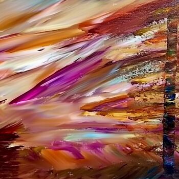 Digital Arts με τίτλο "Pillar Through Fire" από Alberto Capitani, Αυθεντικά έργα τέχνης, Εικόνα που δημιουργήθηκε με AI