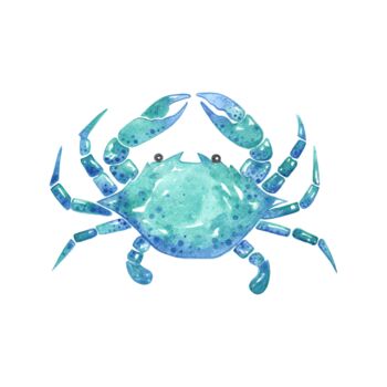 Arts numériques intitulée "Watercolor Crab Pai…" par Chun Yu Guan, Œuvre d'art originale, Image générée par l'IA Monté sur P…