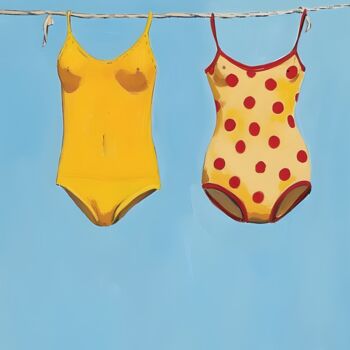 "Summertime Swimsuit…" başlıklı Dijital Sanat 春宇 关 tarafından, Orijinal sanat, AI tarafından oluşturulan görüntü Ahşap panel…