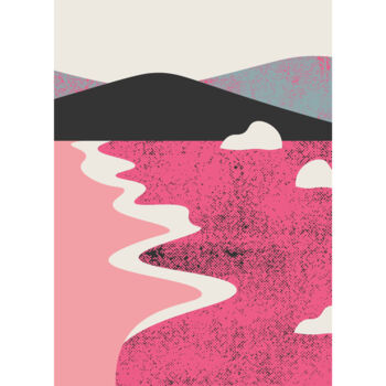 "Salty Air: Pink Bea…" başlıklı Dijital Sanat 春宇 关 tarafından, Orijinal sanat, AI tarafından oluşturulan görüntü Ahşap panel…