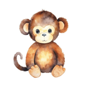 Arts numériques intitulée "Adorable Watercolor…" par Chun Yu Guan, Œuvre d'art originale, Image générée par l'IA Monté sur P…