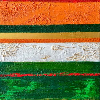 Painting titled "Horizontal abstract…" by Samiya Rani, Original Artwork, Acrylic Mounted on Wood Stretcher frame
