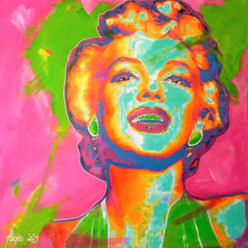Картина под названием "Marilyn I" - Pop Art Rebel, Подлинное произведение искусства, Акрил Установлен на Деревянная рама для…