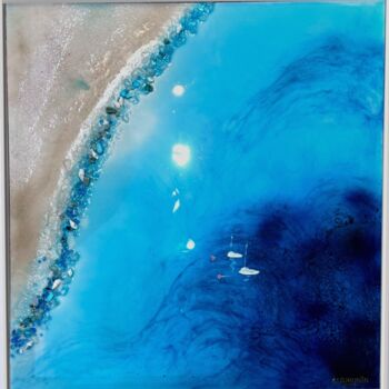 Painting titled "Amalfi Yachts Boats…" by Marie Antuanelle, Original Artwork, Acrylic