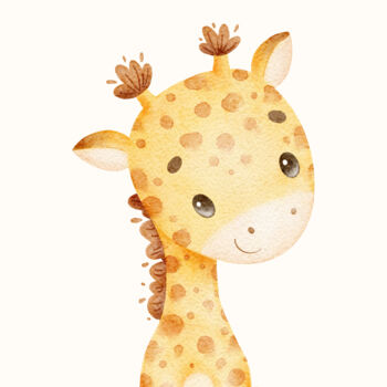 Digital Arts titled "Adorable Watercolor…" by Chun Yu Guan, Original Artwork, AI generated image Mounted on Wood Panel