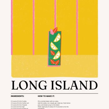 Digital Arts titled "Long Island Iced Te…" by Chun Yu Guan, Original Artwork, AI generated image Mounted on Wood Panel