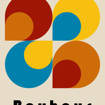 Arts numériques intitulée "Bauhaus Mid-Century…" par Chun Yu Guan, Œuvre d'art originale, Image générée par l'IA Monté sur P…