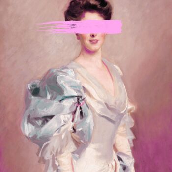 Arts numériques intitulée "Pink Brushstrokes A…" par Chun Yu Guan, Œuvre d'art originale, Image générée par l'IA Monté sur P…