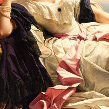 Arts numériques intitulée "Elegant Lady in Pea…" par Chun Yu Guan, Œuvre d'art originale, Image générée par l'IA Monté sur P…