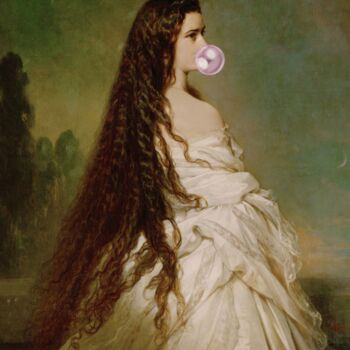 "Bubblegum Princess:…" başlıklı Dijital Sanat 春宇 关 tarafından, Orijinal sanat, AI tarafından oluşturulan görüntü Ahşap panel…