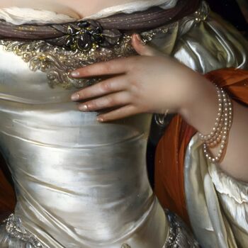 Arts numériques intitulée "Elegant Pearl and S…" par Chun Yu Guan, Œuvre d'art originale, Image générée par l'IA Monté sur P…