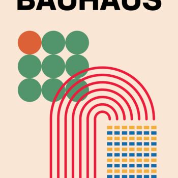 Digital Arts titled "Bauhaus Geometric M…" by Chun Yu Guan, Original Artwork, AI generated image Mounted on Wood Panel