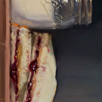 "Mason Jar Milk and…" başlıklı Dijital Sanat 春宇 关 tarafından, Orijinal sanat, AI tarafından oluşturulan görüntü Ahşap panel…