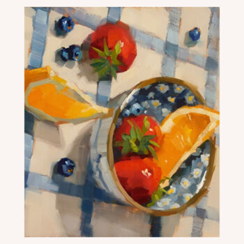 "Vibrant Fruit Still…" başlıklı Dijital Sanat 春宇 关 tarafından, Orijinal sanat, AI tarafından oluşturulan görüntü Ahşap panel…