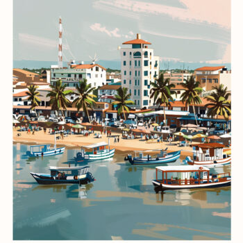 Digital Arts με τίτλο "Coastal Ecuadorian…" από 春宇 关, Αυθεντικά έργα τέχνης, Εικόνα που δημιουργήθηκε με AI Τοποθετήθηκε στο…