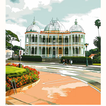 Digital Arts titled "Curitiba Brazil: Pa…" by Chun Yu Guan, Original Artwork, AI generated image Mounted on Wood Panel