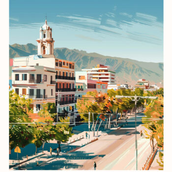 "Mendoza Argentina C…" başlıklı Dijital Sanat 春宇 关 tarafından, Orijinal sanat, AI tarafından oluşturulan görüntü Ahşap panel…