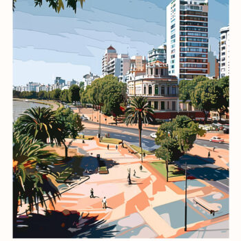 Arts numériques intitulée "Rosario Argentina C…" par Chun Yu Guan, Œuvre d'art originale, Image générée par l'IA Monté sur P…