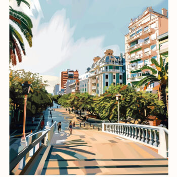 数字艺术 标题为“Cordoba Argentina C…” 由春宇 关, 原创艺术品, AI生成的图像 安装在木板上