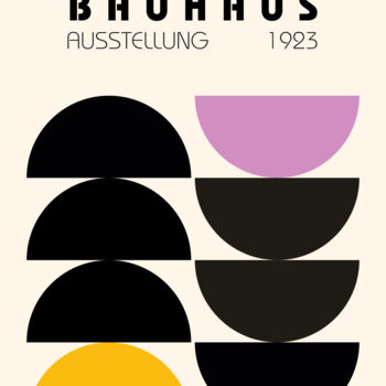 数字艺术 标题为“Bauhaus 1923 Semici…” 由春宇 关, 原创艺术品, AI生成的图像 安装在木板上