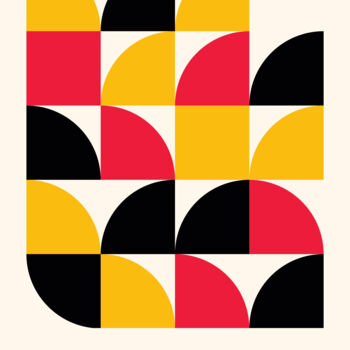 Arts numériques intitulée "Abstract Geometric…" par Chun Yu Guan, Œuvre d'art originale, Image générée par l'IA Monté sur Pa…