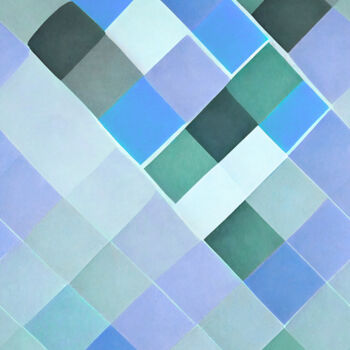 "Abstract Geometric…" başlıklı Dijital Sanat 春宇 关 tarafından, Orijinal sanat, AI tarafından oluşturulan görüntü Ahşap panel…