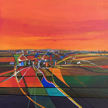 Peinture intitulée "EXTRACITY 2" par Edcha, Œuvre d'art originale, Acrylique Monté sur Plexiglas