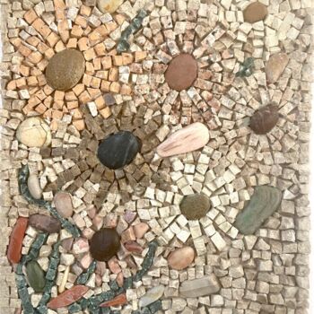 "Earthbound Blooms" başlıklı Heykel Erieta Gajtani tarafından, Orijinal sanat, Mozaik Ahşap panel üzerine monte edilmiş