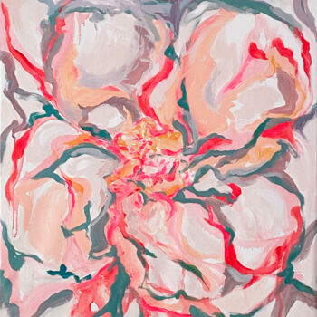 Painting titled "Meditation flower I…" by Aude Monier, Original Artwork, Acrylic