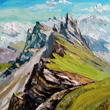 Painting titled "Sunny Day in the Do…" by Julia Albert, Original Artwork, Oil Mounted on Cardboard