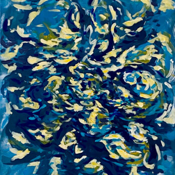 Painting titled "Meditation flower IV" by Aude Monier, Original Artwork, Acrylic