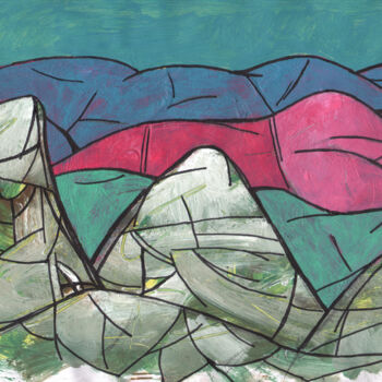 Painting titled "Dreamscape 8" by Nicola Capone, Original Artwork, Acrylic