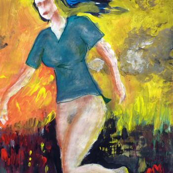 Peinture intitulée "Petrol." par Götz Wiedenroth, Œuvre d'art originale, Tempera