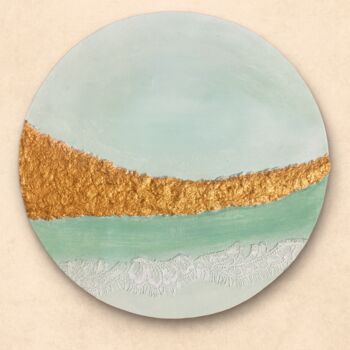 Peinture intitulée "Golden shore" par Vera Sol, Œuvre d'art originale, Huile Monté sur Châssis en bois