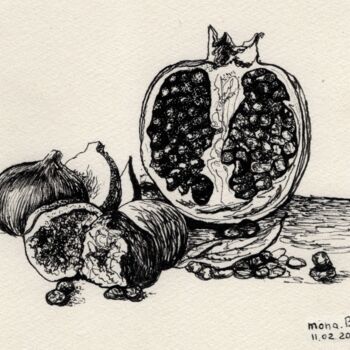 ""Pomegranate and Fi…" başlıklı Baskıresim Mona.B tarafından, Orijinal sanat, Mürekkep