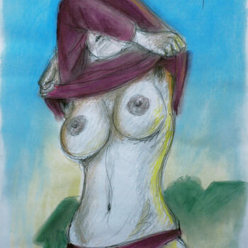 Dessin intitulée "Erstarrte Bewegung…" par Götz Wiedenroth, Œuvre d'art originale, Craie