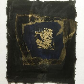 Malarstwo zatytułowany „Black and Gold 5” autorstwa Elaine Wilday, Oryginalna praca, Kolaże