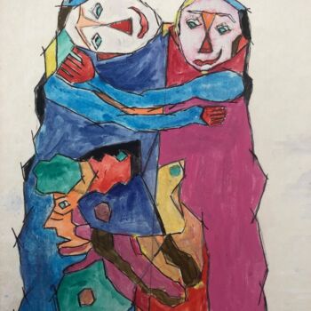 Peinture intitulée "ART SINGULIER 1" par Étienne Dupé, Œuvre d'art originale, Gouache