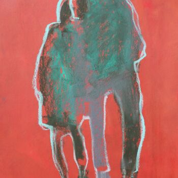 Tekening getiteld "Zwei." door Tatjana Auschew, Origineel Kunstwerk, Krijt