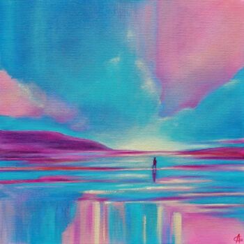 Painting titled "Color Symphony. The…" by Anna Gorlight, Original Artwork, Oil Mounted on Wood Stretcher frame