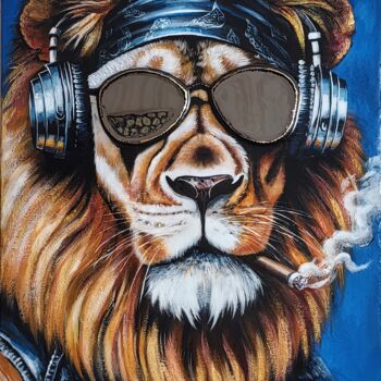 Ζωγραφική με τίτλο "King of Beats" από Ираника Арт, Αυθεντικά έργα τέχνης, Ακρυλικό