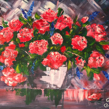 Painting titled "Roses impression (f…" by Tatiana Nepomniashchikh, Original Artwork, Acrylic