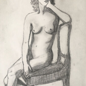 "Étude d'une femme n…" başlıklı Resim Alexandre David Lejuez tarafından, Orijinal sanat, Kalem