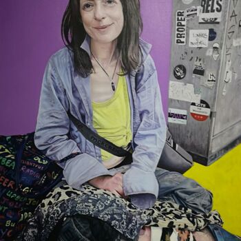 Painting titled "The Yellow Road" by James Earley, Original Artwork, Oil Mounted on Wood Stretcher frame