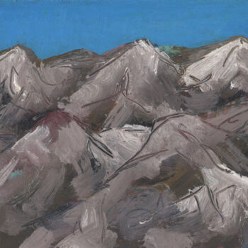 Painting titled "Primordial landscap…" by Nicola Capone, Original Artwork, Acrylic Mounted on Wood Panel