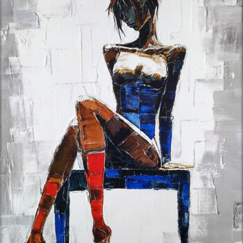 "Barefoot Scene" başlıklı Tablo Alexander Aksyonov tarafından, Orijinal sanat, Akrilik Ahşap Sedye çerçevesi üzerine monte e…