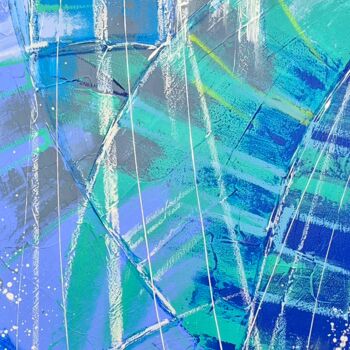 Painting titled "VOILES PLEIN OUEST" by Myriam Guenaizia, Original Artwork, Acrylic Mounted on Wood Stretcher frame